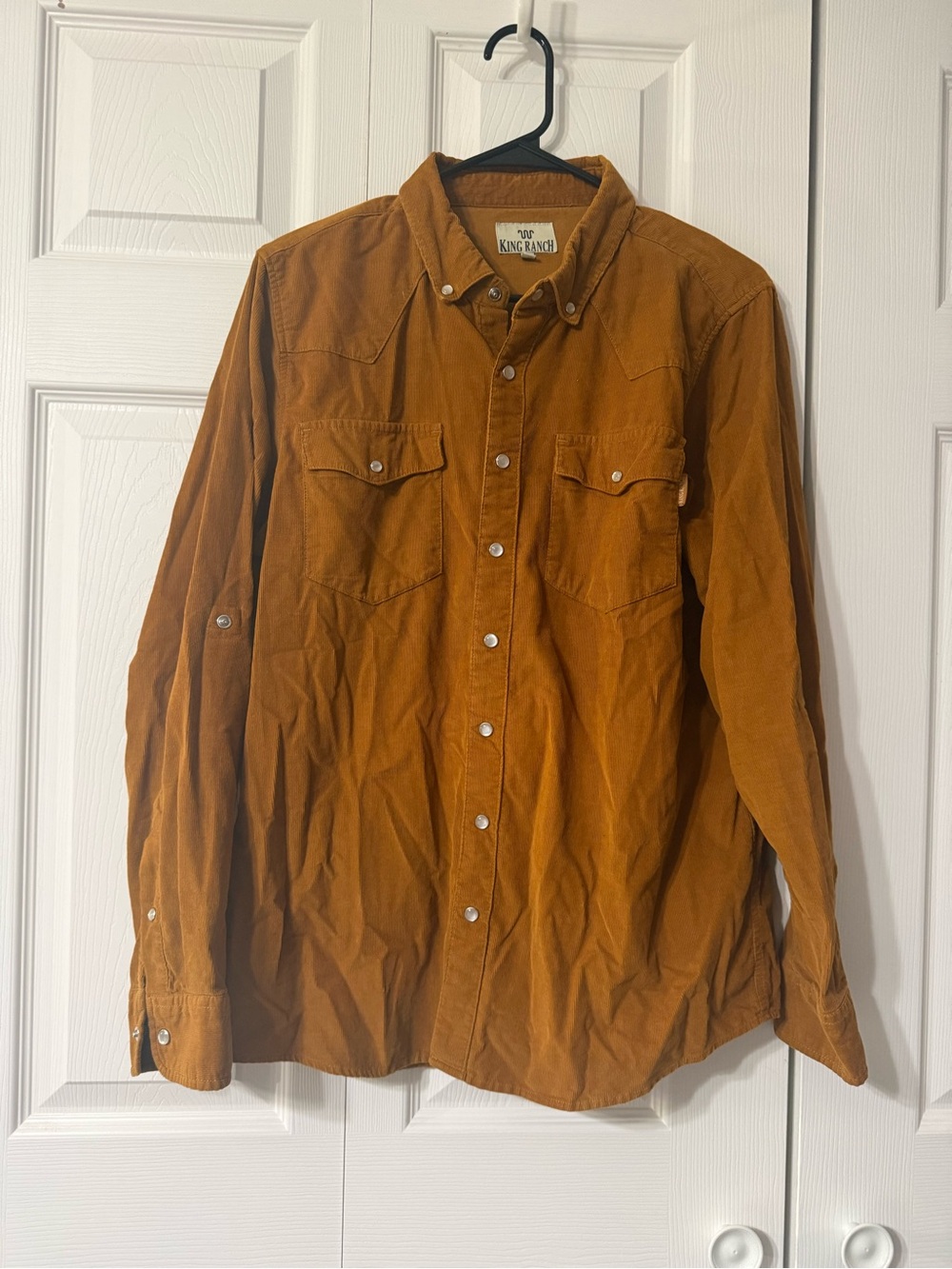 King Ranch Men's Rust Corduroy Button-Down Shirt